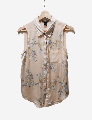 H&M Blusa com tecido combinado